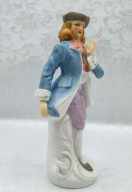 Panicz śliczna figurka z biskwitowej porcelany15cm