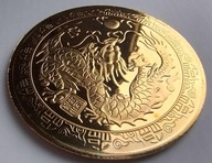 Moneta kolekcjonerska złoty Chiński Smok lunar III dragon rok smoka 2024