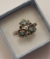 Śliczny srebrny pierścionek Warmet niezapominajki