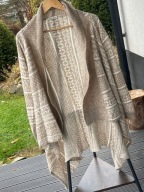 SWETER COCOGIO WŁOSKI BEŻ BIEL NARZUTKA ARTYSTYCZNY WZÓR