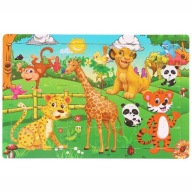 Puzzle drewniane 30 el – Montessori zwierzeta w zoo edukacyjne