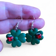 KOLCZYKI Z MODELINY Mała Biedronka na Liściu