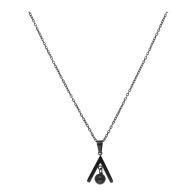 54760 Celebrytka czarna stal chirurgiczna kulka strzałka