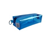 Niebieska transparentna kosmetyczka PCV - wodoodporna