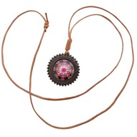 Drewniany wisiorek mocy amulet mandala równowagi