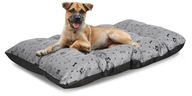 Legowisko dla Psa Kota 80x60 cm | Szare w Czarne Kości Poduszka Posłanie