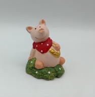 ceramiczna świnka, figurka z kolekcji, fajna