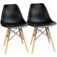 2x KRZESŁO DO KUCHN SKANDYNAWSKIE SALONU JADALNI STOŁU EVA CZARNE JUMIHOME