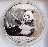 Panda Wielka Moneta Srebro 10 Yuan Ag 999 20176