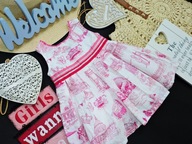 Monsoon - śliczna sukienka print brokat , kokarda r 68