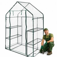MAŁA MINI SZKLARNIA FOLIOWA OGRODOWA TUNEL BALKONOWA 4 PÓŁKI 143X73X195CM