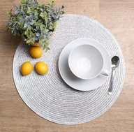 podkładka na stół pod talerz srebrna podkładki mata 38 cm duża metaliczna