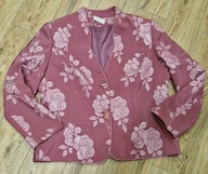 Pudrowy żakiet marynarka w róże 48