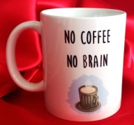 Kubek handmade z humorystycznym napisem