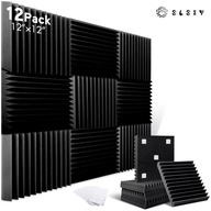 Panele Akustyczne 12 Szt. – Wygłuszająca Pianka Studio Pokój Biuro Gaming