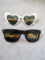 Okulary na wesele ślub, do zdjęć, dla fotografa, fotobudka, mąż i żona