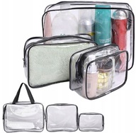 3szt KOSMETYCZKA PRZEZROCZYSTA NA KOSMETYKI PODRÓŻNA ORGANIZER DO SAMOLOTU