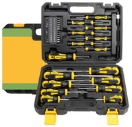 ZESTAW WKRĘTAKÓW ŚRUBOKRĘTY MAGNETYCZNA KOŃCÓWKA KRZYŻAKI PŁASKIE 42szt.