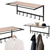 WIESZAK NA UBRANIA KURTKI DO PRZEDPOKOJU CZARNY Z PÓŁKĄ METALOWY