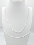 ZESTAW Perły NATURALNE 46cm Srebro 925 Naszyjnik