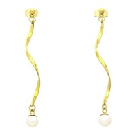 55877 Kolczyki złota stal chirurgiczna eleganckie perełki