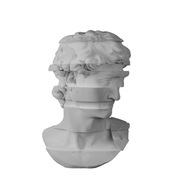 Figurka popiersie Dawid mężczyzna - rzeźba Glitched 15 cm