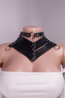 Choker gothic harness eko skóra regulowany 35–47 cm czarny