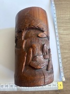 naczynie ręcznie rzeźbione w drewnie, sztuka ludowa, motyw orientalny (15)