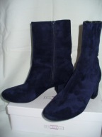 BOTKI granatowe ZAMSZOWE SUWAK 40