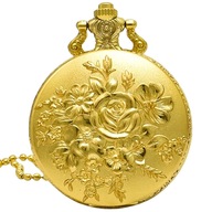 Zegarek kieszonkowy, naszyjnik, wisiorek - Róża nr.769