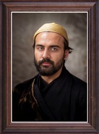 Obraz Wacław Seweryn Rzewuski portret w drewnianej ramie ze szkłem