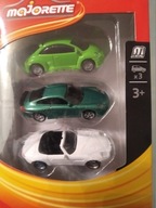 Majorette BMW Porsche VW Volkswagen zestaw