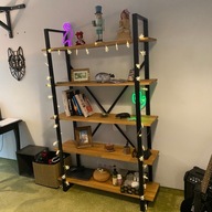 Regał drewniano-metalowy industrialny