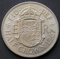 Wielka Brytania 1/2 korony 1967 - Elżbieta II - stan menniczy
