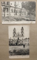 Mińsk 2x pocztówka katedra + szpital siostry miłosierdzia Imperium Rosyjski