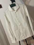 K Koszula Arne biała - bawełna len slim rozmiar L