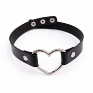 Choker Goth Sweet Serce Eko Skóra Regulowany 36-40cm