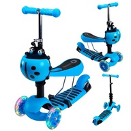 HULAJNOGA TRÓJKOŁOWA BIEDRONKA 3w1 Niebieska DLA DZIECKA