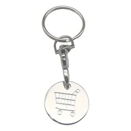 BRELOK BRELOCZEK ZAKUPOWY Z MONETĄ DO WOZKA TOREBKI KLUCZY METALOWY