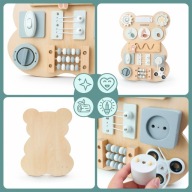 TABLICA MANIPULACYJNA MONTESSORI MAMABRUM DREWNIANA KOLOROWA 30 × 40 CM