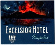 n7 reklama hotelowa Neapol Hotel EXCELSIOR luggage label piękna