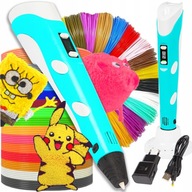 ZESTAW MAGICZNY DŁUGOPIS 3D PEN DRUKARKA STOJAK + WKŁADY DLA DZIECI GRATIS