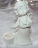 ANIOŁEK ** FIGURKA**ŚWIECZNIK** BIAŁY