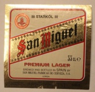 ETYKIETA - San Miguel - PREMIUM LAGER - SPAIN - SAN MIGUEL - HISZPANIA