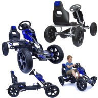 Wielki Gokart Na Pedały Koła EVA Wolnobieg 5-12 lat 60kg Granatowy