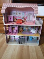 DOMEK DLA LALEK MEBELKI BARDZO DUŻY 60cm x 70cm