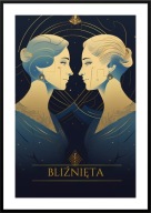 A2 PLAKAT OBRAZ ZNAK ZODIAKU BLIŹNIĘTA KOSMOS GALAKTYKA, DO DOMU NA PREZENT