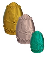 JAJKO WIELKANOCNE SŁOWIK OZDOBA 3D RÓŻNE KOLORY ZESTAW 3 SZT PISANKA