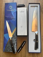 Japoński nóż Sunnecko szefa i nóż uniwersalny. Ostrzałka gratis