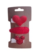 Mini spinki do włosów serduszko myszka czerwień 3 szt.